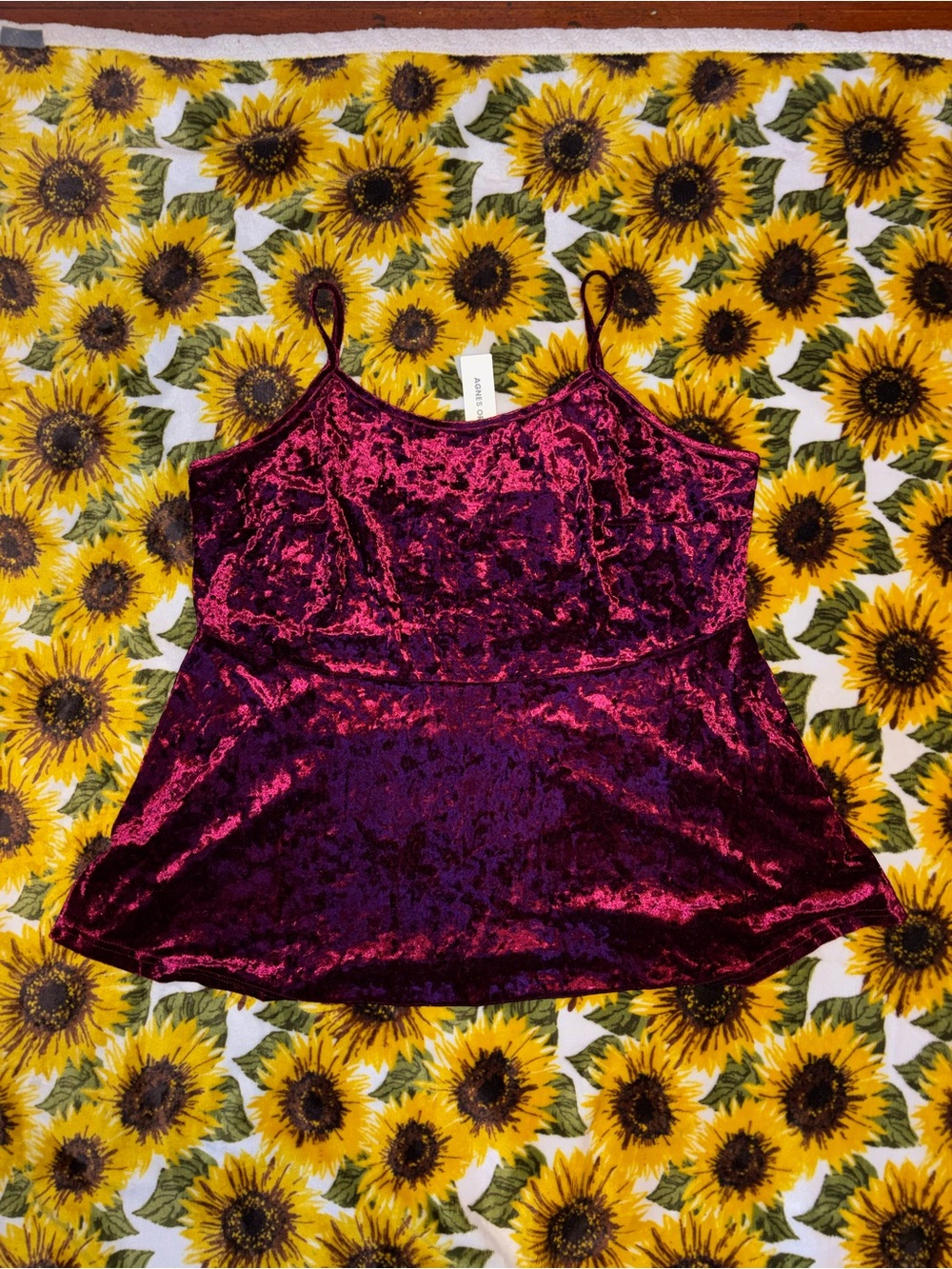 Velvet Burgundy Spaghetti Strap Cami Top